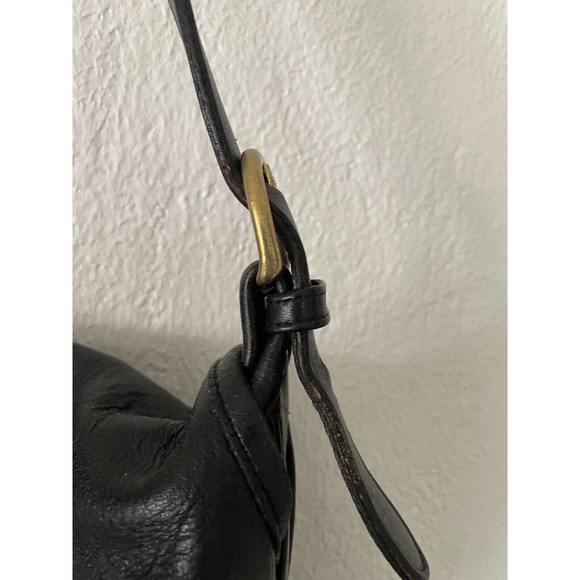 Vintage Coach Flap Messenger Crossbody Leather Womens Med Black Leather Strap - Picture 8 of 12